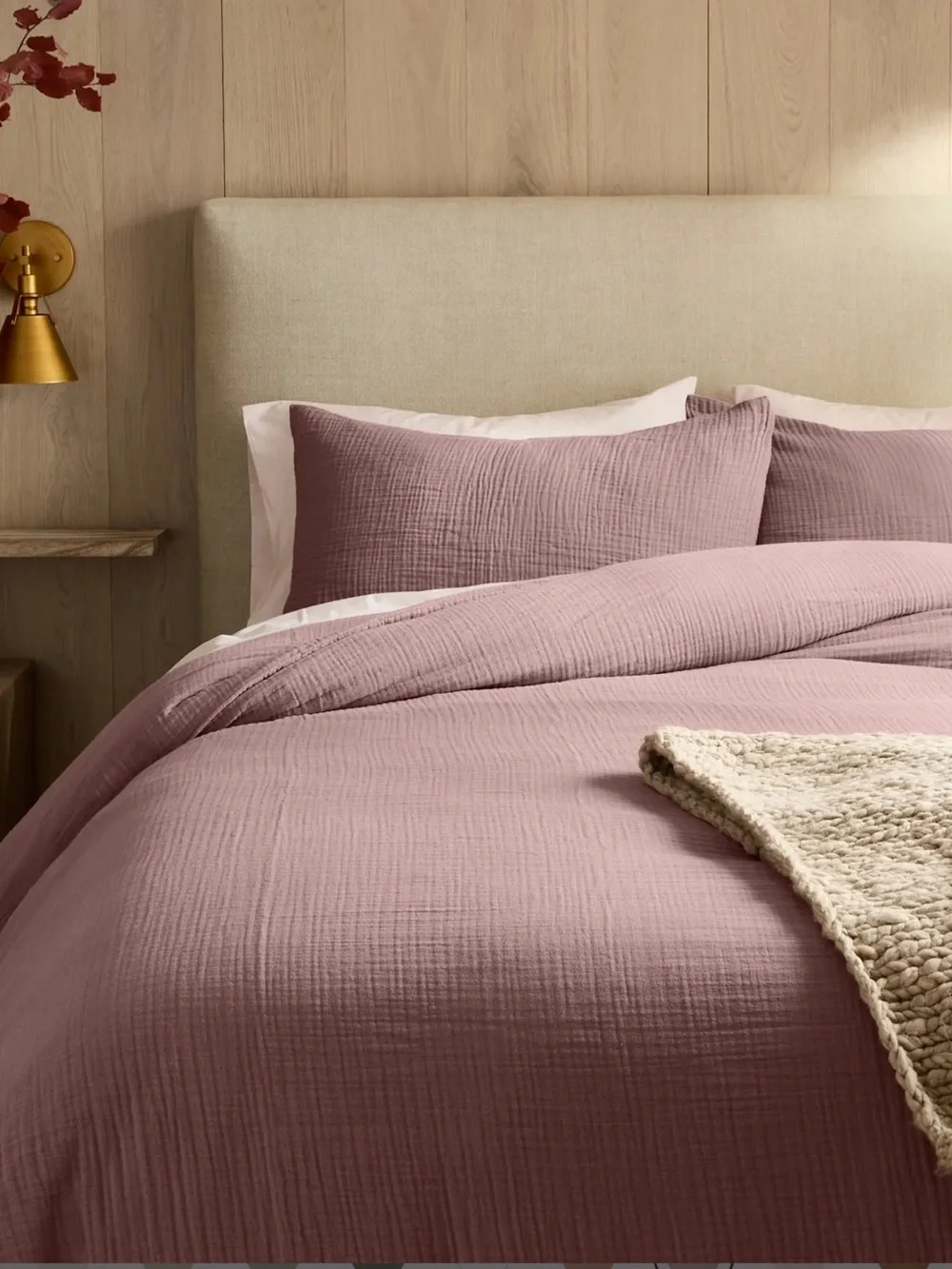 NWOT Quince Luxury Organic Cotton Gauze  Sham Set in Fig!